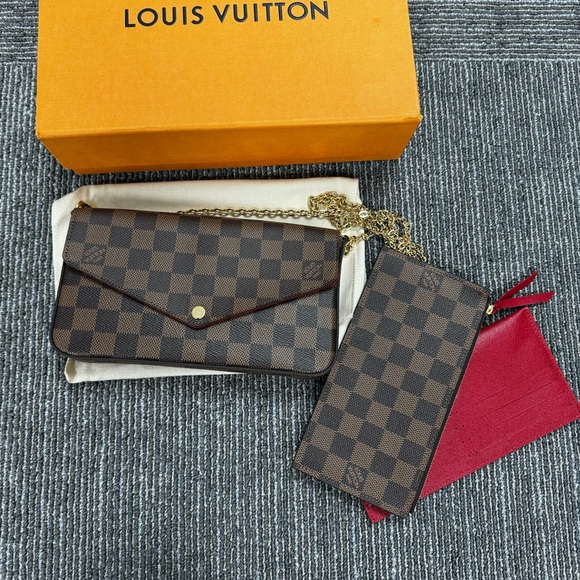 LOUIS VUITTON DAMIER EBENE FELICIE POCHETTE CLUTCH - Picture 9 of 16